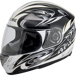 AFX Dare Adult FX-90 Street Motorcycle Helmet w/ Free B&F Heart Sticker Bundle - White/Pearl White