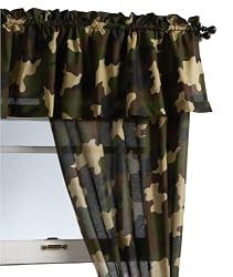 InStyle Home Collection Camouflage 81 by 15-Inch Window Valance, Brown