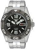 Stainless Steel Seiko 5 Sports Automatic Black Dial Rotating Bezel