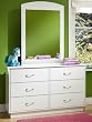Logik Collection Double Dresser with Mirror in Pure White Finish By South Shore Furniture