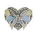 Sterling Silver Multi Color Enamel Butterfly Heart title=