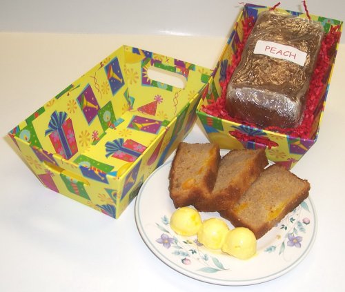 Scott's Cakes Peach Bread in a Yellow Fiesta Tray by Scott's Cakes