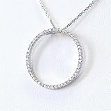 0.22 Carat 14KWG Diamond Circle Necklace