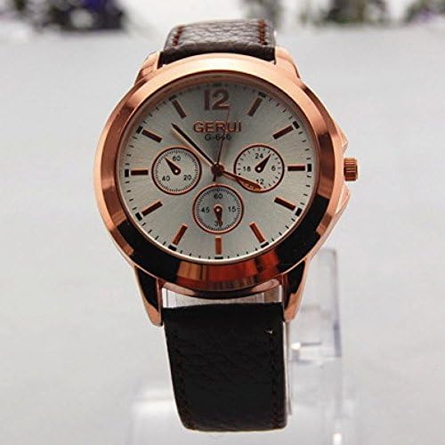 LNTGO 2015 New Fashion Brand Ge Rui Waterproof Genuine Leather Strap Watch Clock Men Quartz Dress Watch For Man Casual Wristwatch