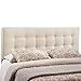 Modway Lily Tufted Linen Fabric Upholstered King Headboard in Ivory