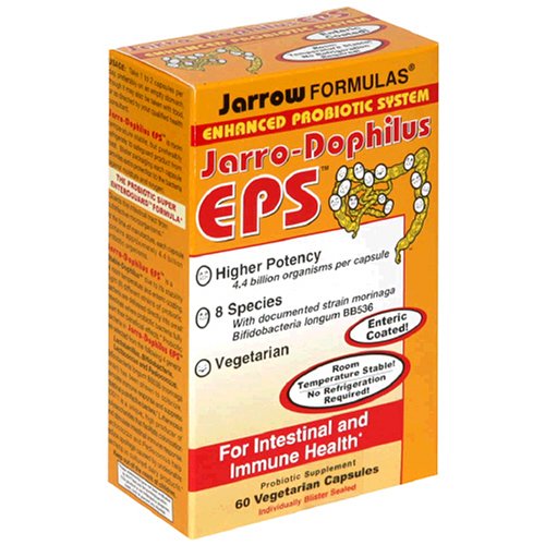 Jarrow Formulas Jarro-Dophilus EPS Probiotics Supplement, Vegetarian Capsules, 60-Count Boxes (Pack of 2)