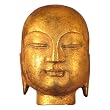 Hand carved Stone Buddha Head Statue With Gold Leaf