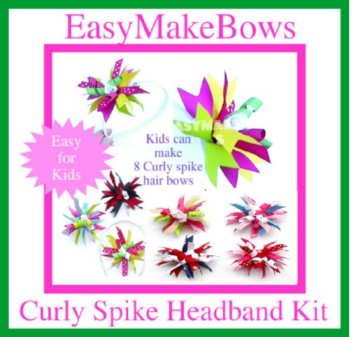 Kids Craft,8 Spring Curly Corker Spike Kit,how to Make Hair Bow Assembly Instructions, with Headband Accessory, Made in Usa, Age 7 & Up. Great Gift Idea!