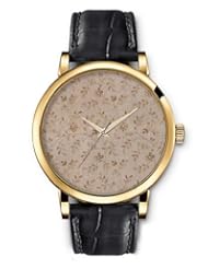 SPRAWL Aanalog Fashion Series Gold Ladies Watches of Genuine Black Leather Strap,Unique Wrist Watch for Women Girls Designed with Floral purer background