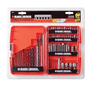 Click here to buy Black and Decker 71-966 Drilling and Screwdriving Set, 66-Piece.