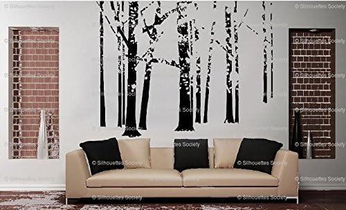 Large Autumn Birch Tree Decal Forest 6ft Tall Mural Wall Art Vinyl Decal Sticker Kid Room Nursery Home Decor-Silhouettes Society