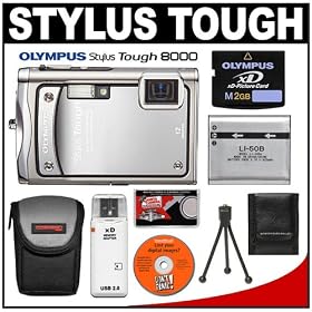 Olympus Stylus TOUGH 8000 Shockproof & Waterproof Digital Camera (Silver) + 2GB xD Card + Spare Li 50B Battery + Case + Cameta Bonus Accessory Kit Olympus Stylus TOUGH-8000 Shockproof & Waterproof Digital Camera (Silver) + 2GB xD Card + Spare Li-50B Battery + Case + Cameta Bonus Accessory Kit