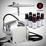 DualAction Cake Decorating Airbrush Kit 8 Food Color