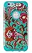 iPhone 6, DandyCase 2in1 Hybrid High Impact Hard Vintage Floral Pattern + Teal Silicone Case Cover for Apple iPhone 6 (4.7