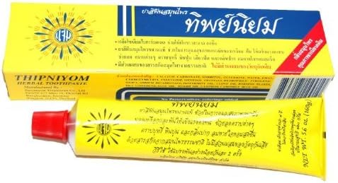 Thipniyom Herbal Toothpaste 160 G. for healthy gum and teeth, Reduce plaque, tobacco and coffee stains