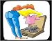Mouse Pad with human, body, packing, individuals, individual, persons, cat, humans, people, woman, suitcase, person, hiding