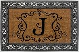 Outdoor Living : Monogram Coir Doormat Insert with Rubber Base Frame - J