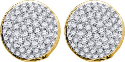 10K Yellow Gold 0.19 TCW Diamond Earrings Includes Free Jewelry Gift Box