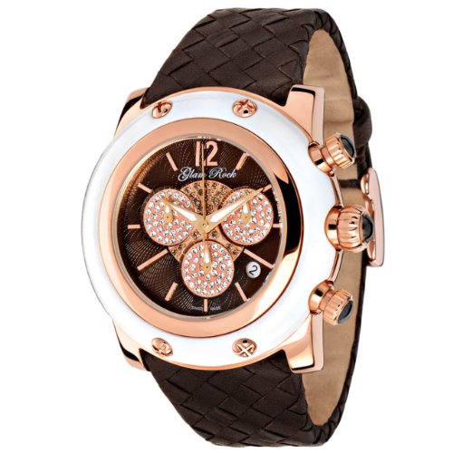 Glam Rock Damen-Armbanduhr XL Chronograph Leder GR10145