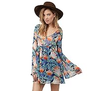 Sexy Floral Print Tropical Print Lace Scoop Neck  Dress