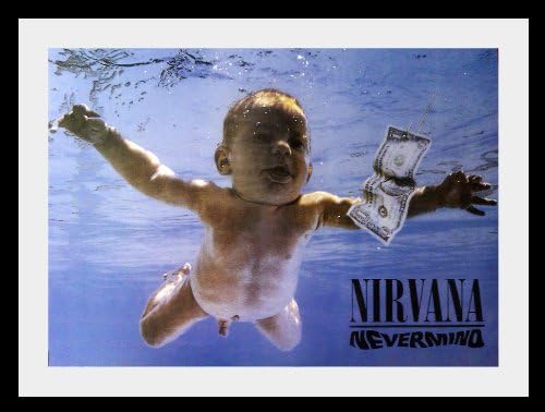 Nirvana Kurt Cobain nevermind poster approx 34" x 24" inch ( 87 x 60 cm)new large