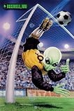 Alien Goalkeeper Roswell Nm Funny College Art Poster Print - 24