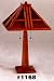 Table/Desk Lamp in Double Lite Wood Frame Design Shade with Mica Inserts and Wood Bas...