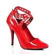 5 Inch Women's Evening Shoes Sexy High Heel Shoes Crisscross Pump Shoes With Eyelet-Hole Red Patent