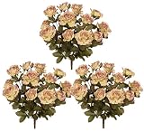 51EK5wHGP4L. SL160  Three 19 Artificial Queen Rose Silk Flower Bushes Reviews