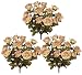 Three 19" Artificial Queen Rose Silk Flower Bushes