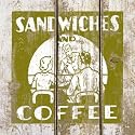 Sandwich and Coffee Cuisine Art Poster Print, 12x12