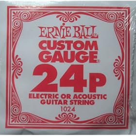 Ernie Ball Plain Steel Single Guitar String 24 Gauge .024