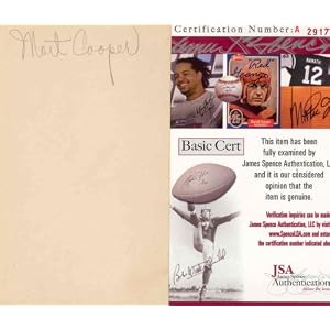 Buy Mort Cooper Autographed 3x5 Card(JSA)