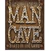 Man Cave - Diamond Plate Metal Tin Sign 16" X 12.5" , 16x13