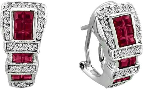 Kelly Herd Buckle Earrings Red