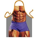 ITATI Grillschürze Kochschürze Macho Bodybilder Six Pack