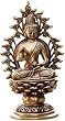 Sitting Buddha Brass Statue Sculpture 6 x 4.25 x 10.5 inches (mst334)