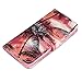 iPhone 6 Case, Dimaka Floral Pattern Flower Wallet Case, with Flip Stand Card Slots Cash Compartment, Premium PU Leather with Strap Hole for iPhone 6 / iPhone 6S - Tropical Sunset