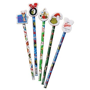 Set A Shopping Price Drop Alert For Raymond Geddes, 67097, Dr. Seuss - How the Grinch Stole Christmas Grinch Pencil with Giant Eraser, 36 per Display
