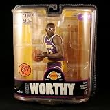 VARIANT JAMES WORTHY / LOS ANGELES LAKERS * PURPLE JERSEY * McFarlane 6 Inch NBA LEGENDS SERIES 3 Sports Picks Action Figure