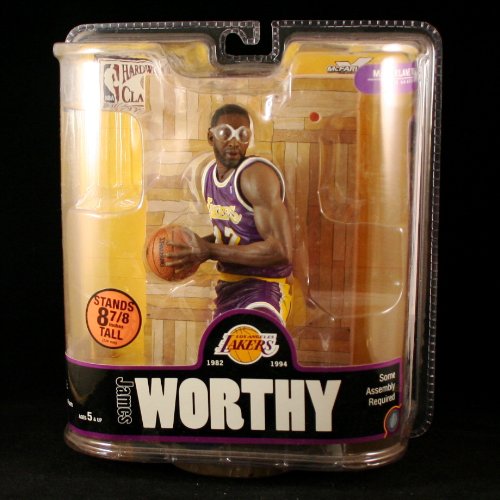 VARIANT JAMES WORTHY / LOS ANGELES LAKERS * PURPLE JERSEY * McFarlane 6 Inch NBA LEGENDS SERIES 3 Sports Picks Action Figure