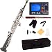Mendini by Cecilio MSS-BNN+92D Black Nickel Plated and Nickel Plated Keys Straight B Flat Soprano Sax with Tuner, Case, Mouthpiece, 10 Reed and More