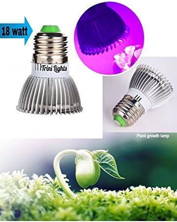 Trini lights 18 watt Led Grow Light,HIGH Yield full Spectrum hydropohincs E27 Growing Bulb,Garden Greenhouse Plants,Weed Marijuana