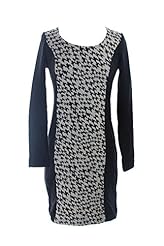 Sheath Scoop Neck Houndstooth Print Cotton  Dress