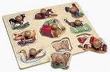 Large Wooden Farm Jumbo Knob 9-piece Puzzle