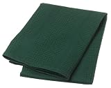 Domestique Cotton Waffle Weave Set of 3 Kitchen Towels, Forest