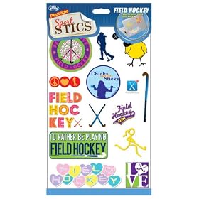Field Hockey SportSTICS - Reusable Stickers for Laptops Etc. by 