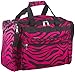 World Traveler 22-Inch Carry-On Duffle Bag with Adjustable Shoulder Strap, Fuchsia Black Zebra