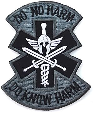 The MS Store Tactical Patch 3D Embroidery Armband Tactical Patch With Velcro USMC Force Recon Swift Silent Deadly Patch / Morale Patch (DO NOT HARM)