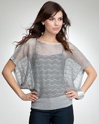 Metallic Pointelle Sweater Top
